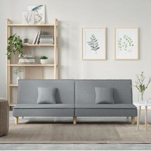 The Living Store Slaapbank - Lichtgrijs - 200 x 89 x 70 cm - Verstelbare rugleuning - Comfortabele zitting - Stoere kussens - Stevig frame
