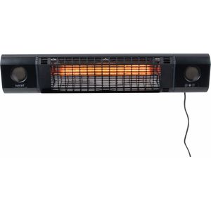 Sunred – Sun and Sound - Ultra lijn – Zwart – Wand model - Terrasverwarmer – Infraroodstraling – 2000W – Afstand bestuurbaar – Bluetooth speakers – Soft touch – Muziek – Elektrische heater – Heater