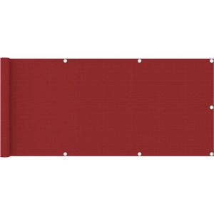vidaXL - Balkonscherm - 75x400 - cm - HDPE - rood