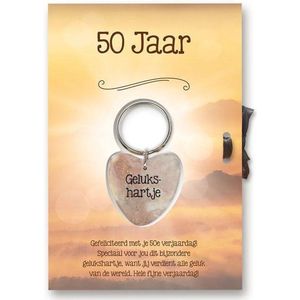 Gelukshart Sleutelhanger Giftcard 50 Jaar