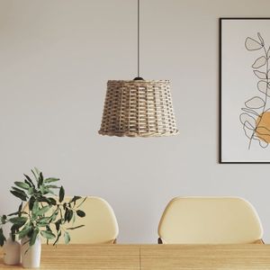 The Living Store Plafondlamp Rieten Kap - 40 x 26 cm - Bruin - Wicker/IJzer E27 geschikt