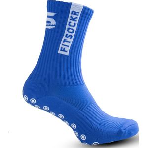 FitSockr Gripsokken Voetbalsokken Sportsokken Anti Slip Sokken Gripsokken Voetbal - Maat 44/48 - Blauw - Polyester