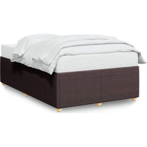 vidaXL - Bedframe - zonder - matras - 120x190 - cm - stof - donkerbruin