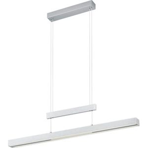 LED Hanglamp - Trion Trojan Up and Down - 54W - Aanpasbare Kleur - Rechthoek - Mat Nikkel - Aluminium