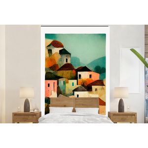 Italië - Architectuur - Dorp - Pastel - Kunst - Behangpapier