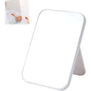 1 stuks - Bureau make-upspiegel - Opvouwbare make-upspiegel - Eenvoudige opvouwbare make-upspiegel met standaard - Vierkante make-upspiegel - Draagbare spiegel van 8 inch - Geschikt voor mannen en vrouwen (wit)