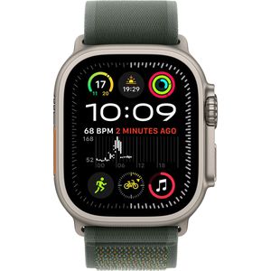 Apple Watch 49mm Trail Loop - M/L - Natural Titanium Finish - Green