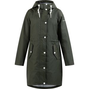 DreiMaster - Dames - Donkere Olijf - Mackintosh - Lange Parka