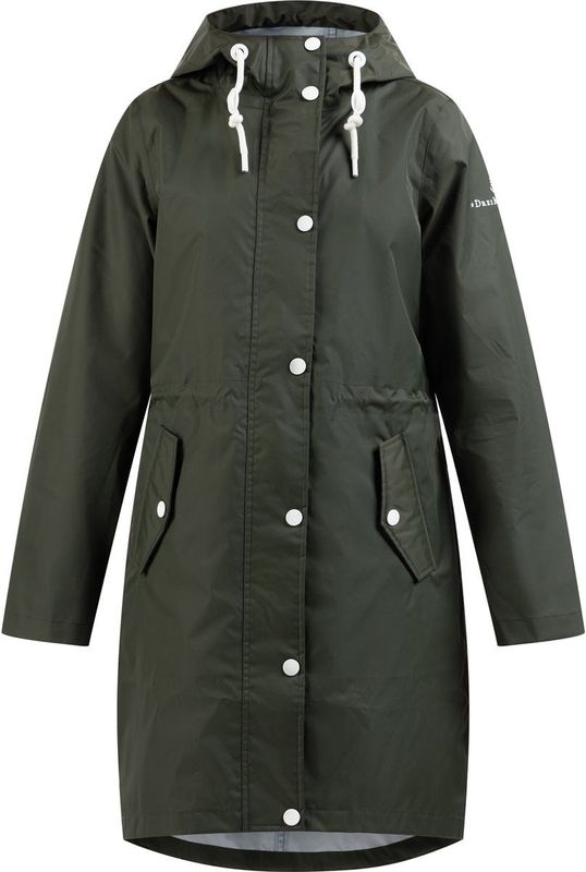 DreiMaster - Dames - Donkere Olijf - Mackintosh - Lange Parka