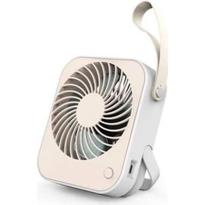 Perel Design Ventilator Met Usb-Aansluiting - Oplaadbaar - Wit/Crème - Met Lus