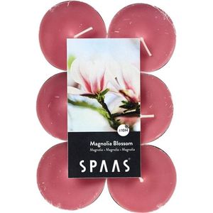 60x Maxi geurtheelichtjes Magnolia Blossom 10 branduren - Geurkaarsen magnolia bloesem geur - Grote waxinelichtjes