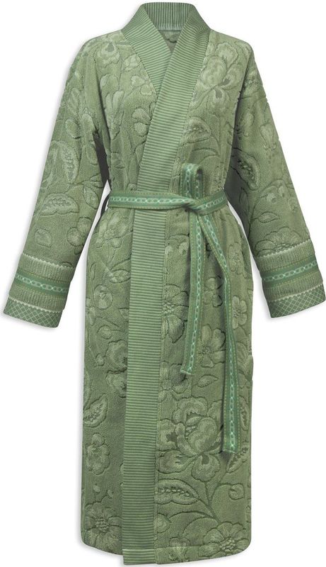 Pip Studio Jasmin Jacquard Bathrobe Badjas - Groen - L