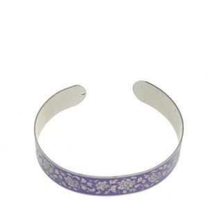 Behave - Klemarmband paars bloemen - Bohemian stijl - Zomer accessoire