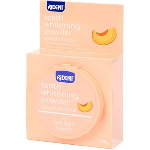 Rident | Tanden Bleek Poeder | Witte Tanden Kleur Corrector - Witte tanden poeder - Kleur Tanden Wit | Tanden Bleken | Tanden Witte - Tandpasta voor Witte Tanden | Teeth Whitening |Power Whitening |Veilig voor glazuur |100% Resultaat| Perzik smaak
