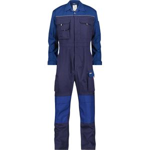 DASSY® Cannes Tweekleurige overall met kniezakken - maat 2XL - MARINEBLAUW/KORENBLAUW