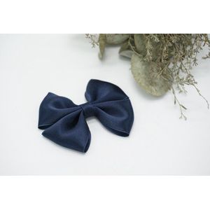 Haarstrik Satijn - Marine blauw - Haarclip - Bows and Flowers