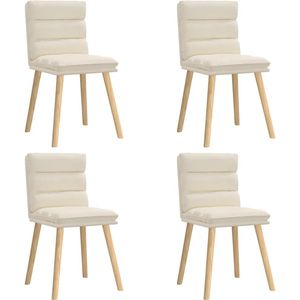vidaXL - Eetkamerstoelen - 4 - st - linnen