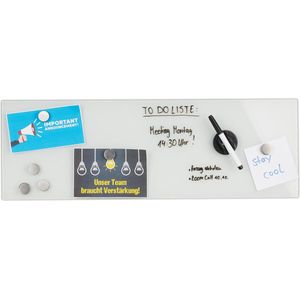Relaxdays glassboard - wit - whiteboard - memobord - magneetbord - glas - magnetisch