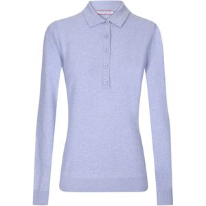 Felix Hardy Trui Met Polokraag En Knopen - Polo Shirt - 100% Katoen Dames Blauw - L