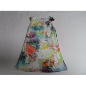 Kleedje - Jurk - Multicolor - bloemen all over - Gevoerd - 2 jaar 92
