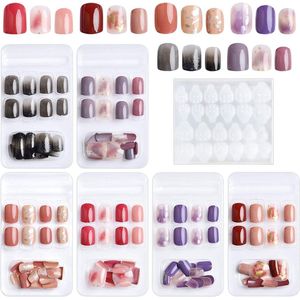 GUAPÀ® Plaknagels | 6 Diverse plaknagels | Press On Nails | Nepnagels | Kunstnagels | Complete plaknagels starterspakket | Nagels stickers | 144 stuks plaknagels