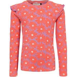 LOOXS Little 2601-7404-985 Meisjes T-Shirt - Maat 92 - ornaje bloemprint van 97% Cotton 2% Polyester 1%lycra