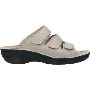 Rohde 5772 Dames Slippers - Beige - Leren Bovenwerk - Verstelbaar met Klittenband