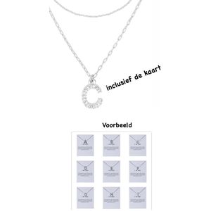 Akyol - Ketting met letter - letter C - Zilverkleurig ketting - letter C ketting - letter ketting - vrienden - ketting - Geschenk - Cadeau – verjaardag - Liefde – Vriendschap – 25 cm