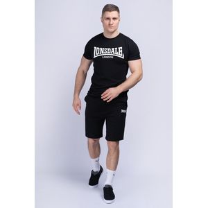 Lonsdale Trainingsanzug Moy T-Shirt & Shorts Set normale Passform Black/White-XXL