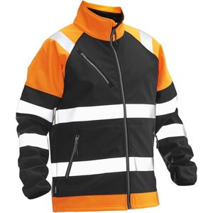 Jobman 5125 Hi-Vis Softshell Jacket 65512555 - Zwart/HV Oranje - L