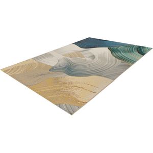 Lalee Summer - Vloerkleed - Outdoor indoor- Buitengebruik - Flatwave - tuin -sunset kleed - strand Tapijt - rotsen Karpet - 120x170 cm- multi blauw groen
