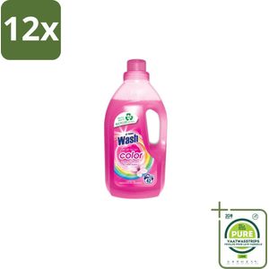 At Home - Wash - Wasmiddel - Gekleurde Was - Frisse Geur - 42 Wasbeurten - Voordeelverpakking - 12 stuks - Wasmiddel voor gekleurde was - Vlekkenverwijderaar