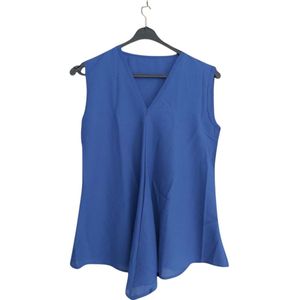 Luchtig mouwloos shirt blauw S