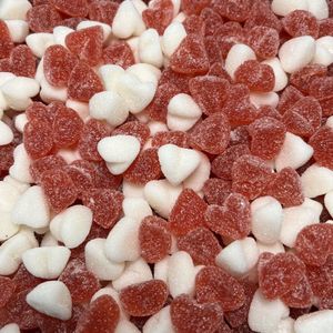 Mini fruit hartjes - 500 gram - Valentijn cadeautje voor haar / hem - Cadeau - Kado - Snoep - Moederdag