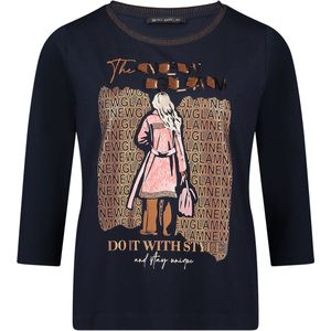 Betty Barclay - Glamoureus Basic Shirt - Blauw - Pailletten