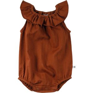 Müsli Woven Sleeveless Body Ochre - Romper - Baby - Bruin - Meisjes - Maat: 56