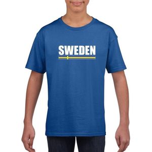 Blauw Zweden supporter t-shirt voor kinderen 158/164