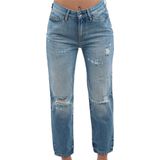 Armani Exchange - 5-Zakbroek - Medium Indigo - Hoog - Boyfriend Cropped