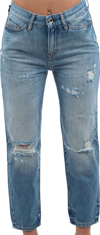 Armani Exchange - 5-Zakbroek - Medium Indigo - Hoog - Boyfriend Cropped