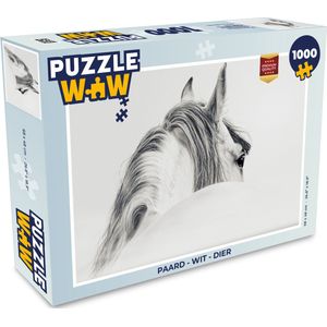 Puzzel Paard - Wit - Dier - Legpuzzel - Puzzel 1000 stukjes volwassenen