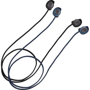 kwmobile 2x oordopjes koord - geschikt voor Samsung Galaxy Buds FE - Voor draadloze oordoppen tegen verlies - In donkerblauw / zwart