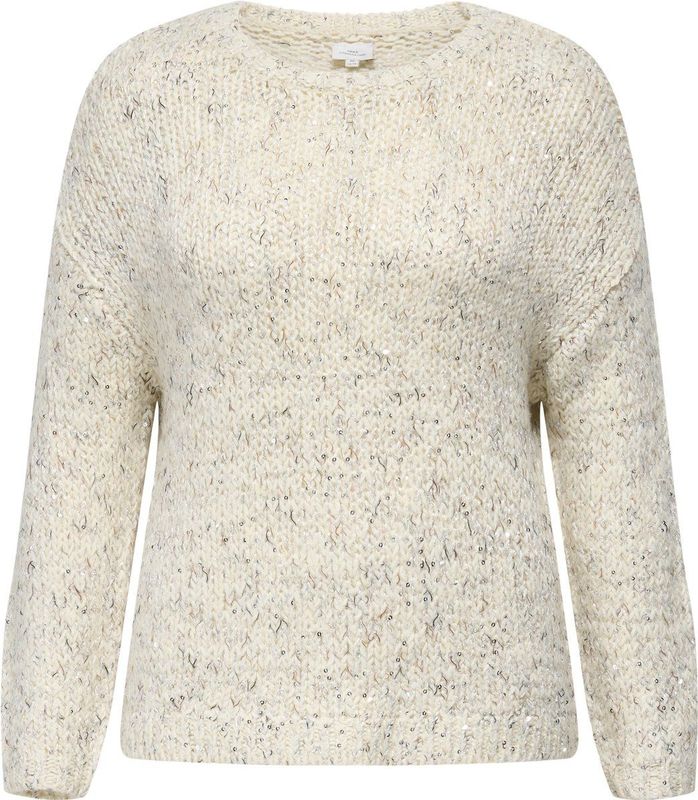 ONLY CARMAKOMA - CARWINTER LS SEQUINS O-NECK KNT - Gebreide Pullover - Dames