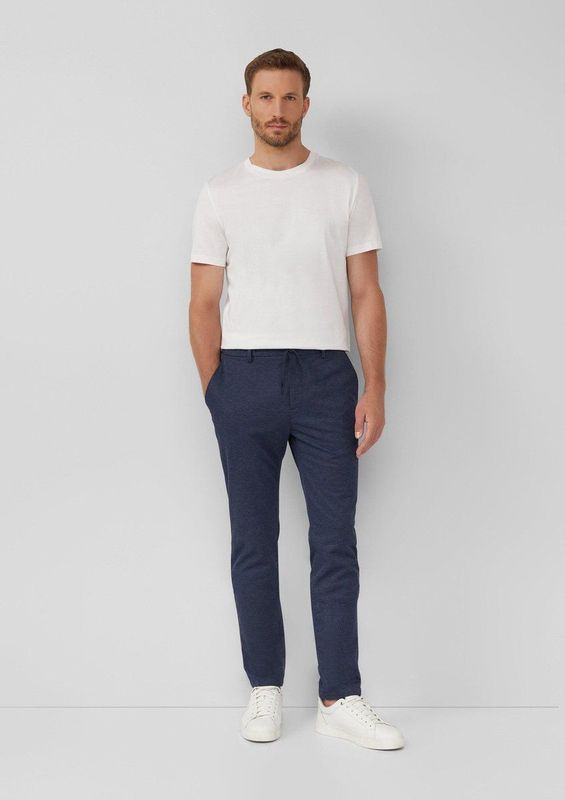 s.Oliver - Anzughose - Slim-fit - Met All-over Minimale Print