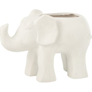 J-Line bloempot Olifant - keramiek - wit - Ø 21.5 cm