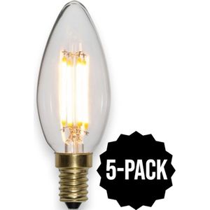 5-Pack | 3 standen - Kaarslamp - E14 - 4W - Super Warm Wit <2200K - Filament - Helder