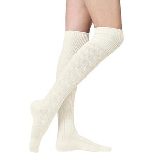 Kniekousen - Kousen - Voetbalsokken - Lange Kniekousen - Gebreide Kousen - Warme Sokken - Voor Dames - Drukvrije Boord - Naadloos - Wit