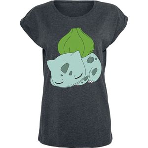 Pokémon Bulbasaur Dames T-shirt - gemêleerd donkergrijs - XL