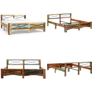 vidaXL Bedframe massief gerecycled hout 180x200 cm - Bedframe - Bedframes - Bed Frame - Bed Frames