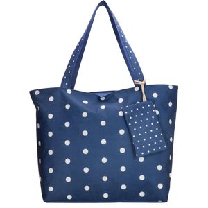 Beagles Beach Life Strandtas - Navy/wit stippen