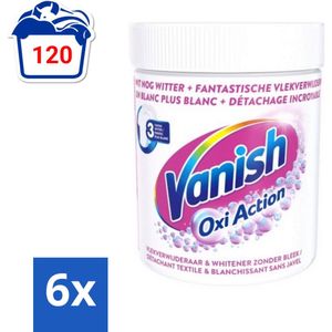 Vanish Oxi Action - Vlekkenverwijderaar Poeder - Zonder Bleek - Witte Was - 550 Gram - Voordeelverpakking - 6 stuks